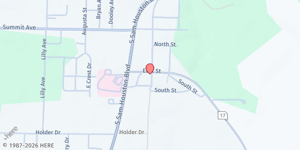 Map showing Texas County Food Pantry Inc. at 102A MO-17, Houston, MO