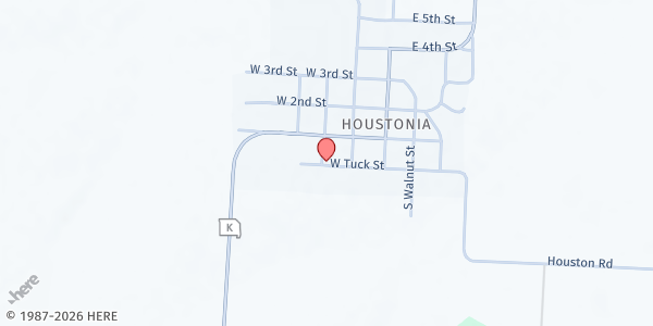 Map showing Northwest Elementary (Houstonia) at 470 West Tuck Street, Houstonia, MO