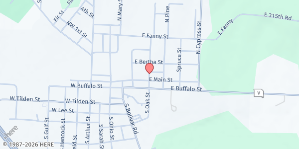 Map showing Humansville Elementary at 300 North Oak Street, Humansville, MO