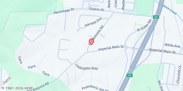 Map showing Sister Christine's Pantry at 6020 Old Antonia Rd, Imperial, MO