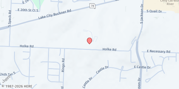 Map showing Beacon Heights Community of Christ at 19402 E Holke Rd, Independence, MO