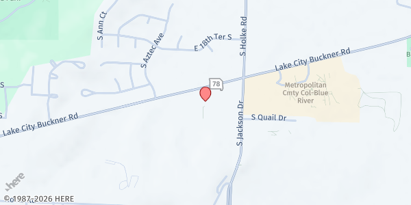 Map showing East Side Baptist Church at 19901 E 78 Highway, Independence, MO