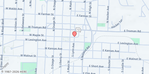 Map showing Independence Food Basket at Independence Food Basket, Independence, MO