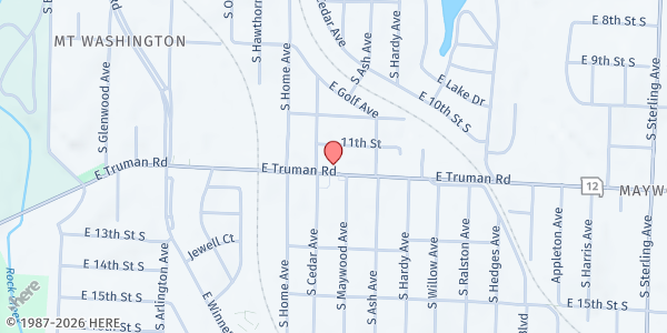 Map showing Renewed Hearts at 10112 E. Truman Rd., Independence, MO