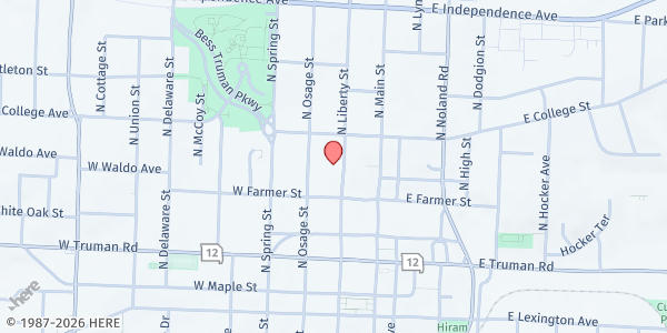 Map showing Saint Mary's Outreach at 600 N Liberty Street, Independence, MO