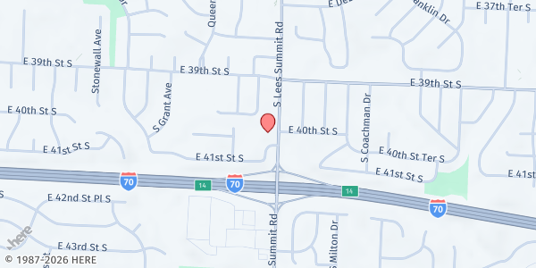Map showing Saint Michael's Episcopal Church at 4000 Lee's Summit Road, Independence, MO