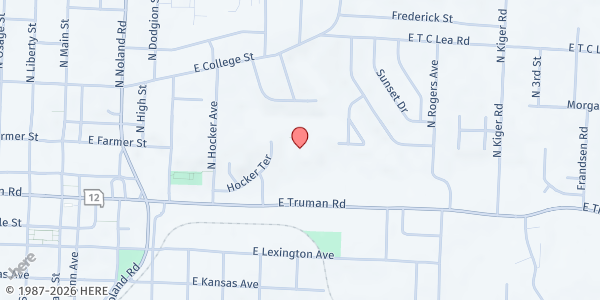 Map showing Salvation Army - Independence at 14700 E Truman Road, Independence, MO