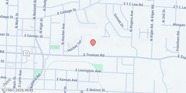 Map showing The Salvation Army - Independence at 14700 E Truman Rd, Independence, MO
