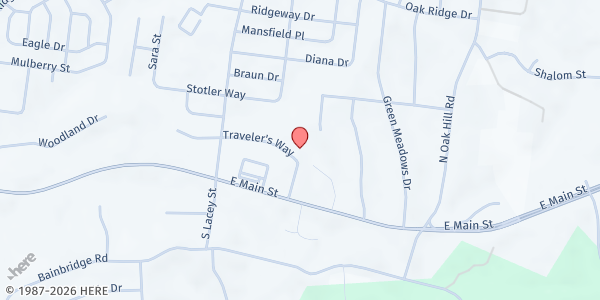 Map showing Jackson Senior Center at 2690 Travelers Way, Jackson, MO