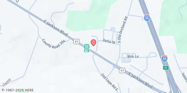 Map showing Southeast Missouri Food Bank - Jackson at 4536 E Jackson Blvd, Jackson, MO