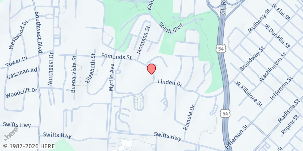 Map showing Catholic Charities of Central and Northern Missouri at 1015 Edmonds St, Jefferson City, MO