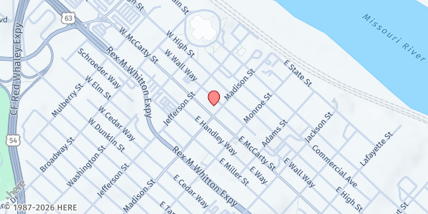 Map showing First Presbyterian Church at 324 Madison St., Jefferson City, MO