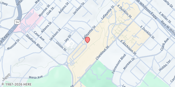 Map showing Jefferson City Boys & Girls Club Mobile Pantry - Lafayette St. at 1105 Lafayette Street, Jefferson City, MO