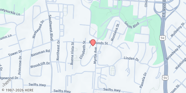 Map showing Little Explorers Discovery Center at 1002 Myrtle Ave, Jefferson City, MO