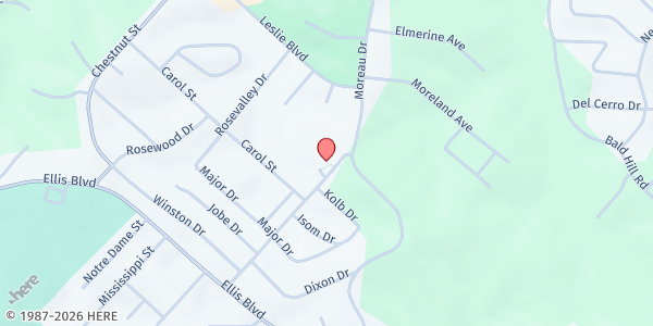 Map showing Moreau Heights Elementary at 1410 Hough Park Rd, Jefferson City, MO