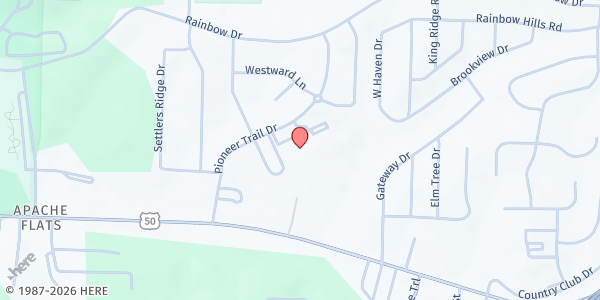 Map showing Pioneer Trail Elementary at 301 Pioneer Trail Dr., Jefferson City, MO