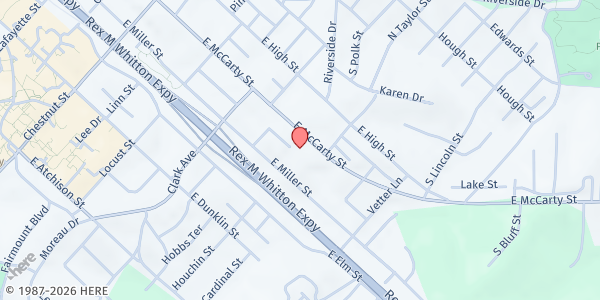 Map showing Samaritan Center at 1310 E. McCarty St, Jefferson City, MO