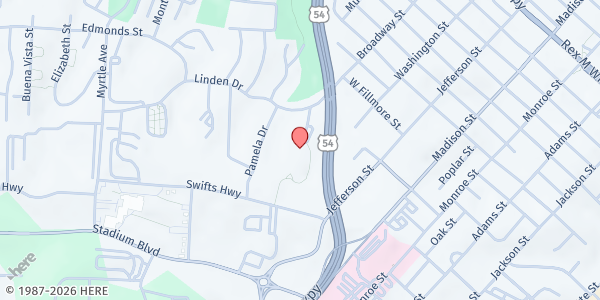 Map showing South Elementary at 707 Linden Drive, Jefferson City, MO