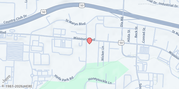 Map showing The Pantry JC at 2123 Missouri Blvd, Jefferson City, MO