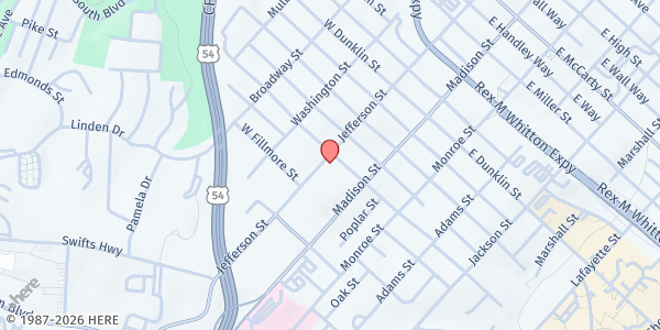 Map showing The Salvation Army Center of Hope at 927 Jefferson St., Jefferson City, MO