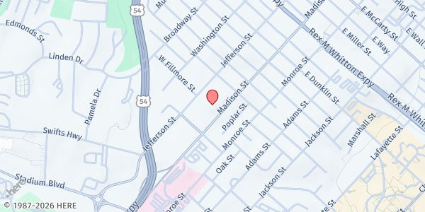 Map showing The Salvation Army Center of Hope Shelter & Social Services at 927 Jefferson St, Jefferson City, MO