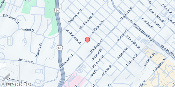 Map showing The Salvation Army - Jefferson City at 927 Jefferson St., Jefferson City, MO