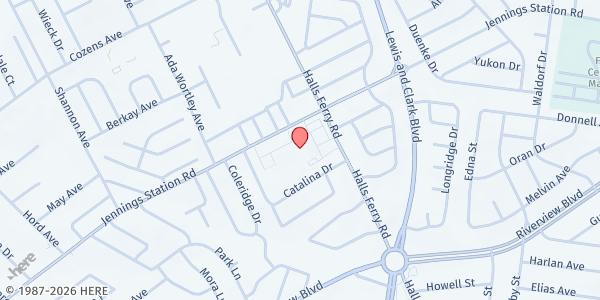 Map showing Urban League of Metropolitan St. Louis County - Jennings at 8960 Jennings Station Rd., Jennings, MO