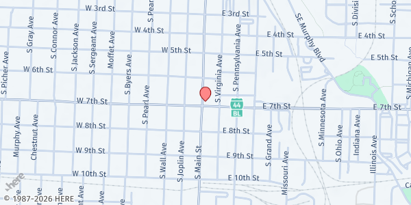 Map showing Neosho Plaza at , Joplin, MO