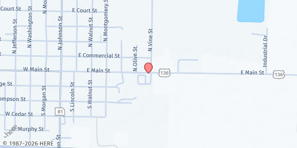 Map showing Clark County High School at 680 E. Main Street, Kahoka, MO