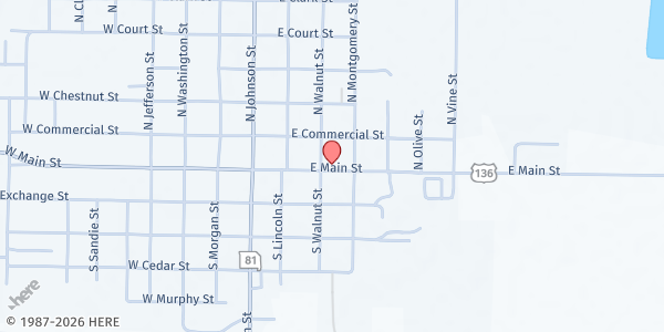 Map showing Clark County High School at 22803 E Main St, Kahoka, MO