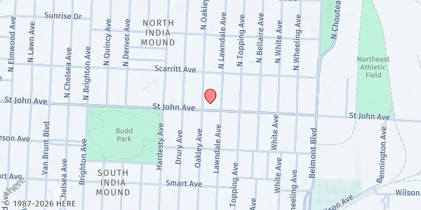 Map showing Calvary Temple - Helping Hands at 5612 Saint John Avenue, Kansas City, MO