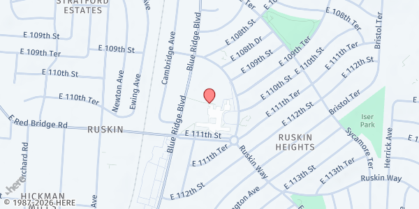 Map showing Community Assistance Council - Blue Ridge Location at 10901 Blue Ridge Blvd., Kansas City, MO