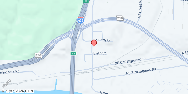 Map showing Cornerstone Baptist Church at 501 Randolph Rd., Kansas City, MO