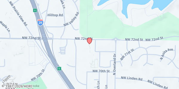 Map showing Gloria Dei Lutheran Church at 5409 NW 72nd Street, Kansas City, MO