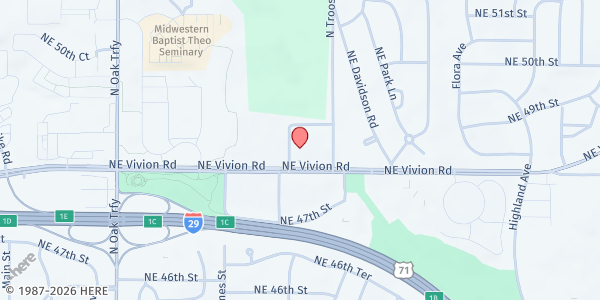 Map showing HOPE wrx at 900 NE Vivion Road, Kansas City, MO