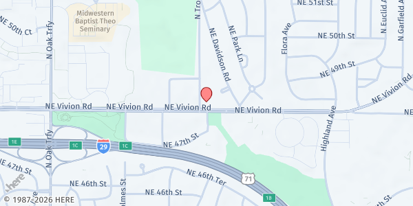 Map showing MLM - Northland at 1100 NE Vivion Road, Kansas City, MO