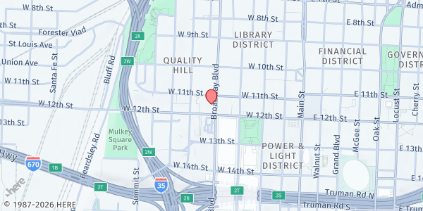 Map showing Morning Glory Ministries - Kansas City at 416 W. 12th St., Kansas City, MO