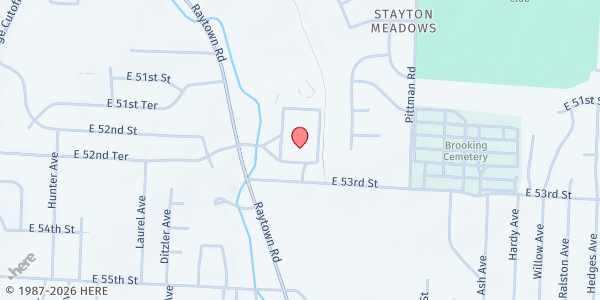 Map showing River Of Refuge at 5155 Raytown Rd #101, Kansas City, MO