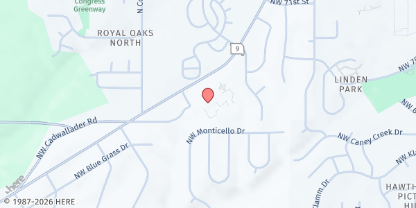 Map showing Saint Vincent De Paul-North at 7207 NW 9 Highway, Kansas City, MO