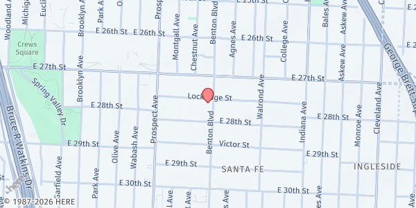 Map showing St. Augustine's Episcopal Church at 2732 Benton Blvd., Kansas City, MO