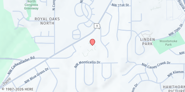 Map showing St. Therese - St. Vincent de Paul Food Pantry at 7207 MO-9, Kansas City, MO
