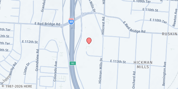 Map showing United Believers Community Church at 5600 E. 112 Terrace, Kansas City, MO