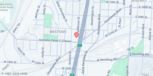 Map showing Westside CAN Center at 2038 Jefferson St., Kansas City, MO