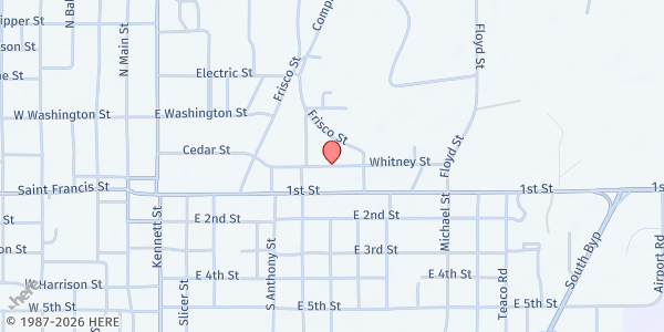 Map showing HELPING HAND MINISTERIAL ALLIANCE at Kennett, Kennett, MO