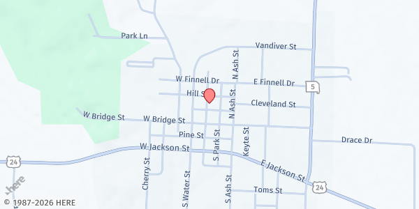 Map showing United Methodist Church at 200 N Ridge St, Keytesville, MO