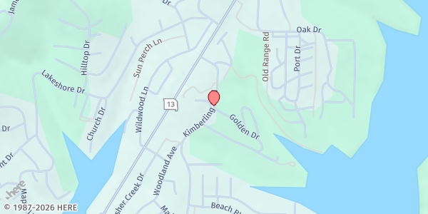 Map showing SeniorAge - Kimberling City Senior Center at 63 Kimberling Blvd, Kimberling City, MO