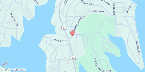 Map showing Southern Stone County Food Pantry at 20 Kimberling Blvd, Kimberling City, MO