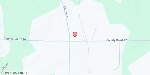 Map showing Richland Baptist Church at 5301 County Rd 220, Kingdom City, MO