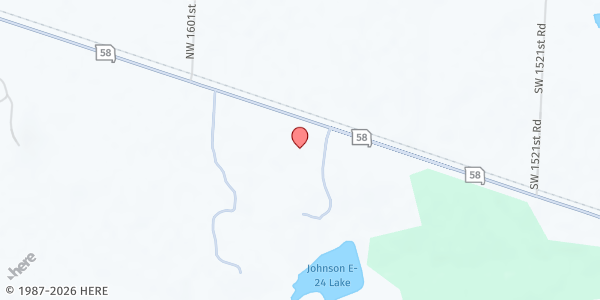 Map showing Kingsville SDA Mobile Pantry at 1564 MO-58, Kingsville, MO