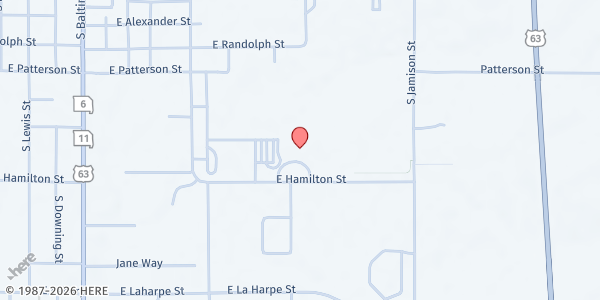 Map showing Kirksville Primary at 1815 East Hamilton, Kirksville, MO
